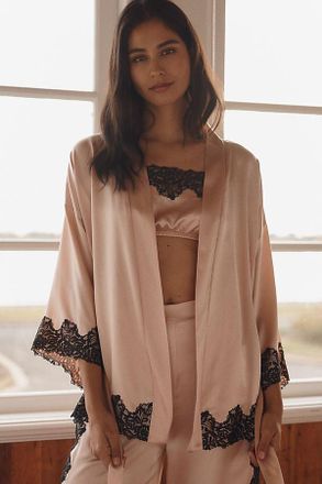 Hanky Panky Lexi Wood X Hanky Panky Diane Silk Slip Robe