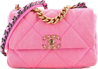 Chanel Borsa a spalla 19 Flap Bag media - Rosa