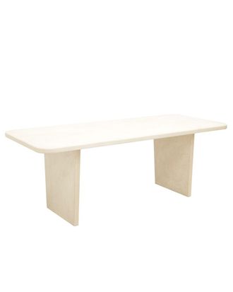 Deco Wood Mesa de comedor de microcemento tono blanco roto de 200x75cm