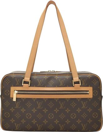 Louis Vuitton Brown Monogram Coated Canvas & Vachetta Leather Cite Gm (Authentic Pre-Loved)