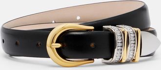 D&eacute;hanche D&eacute;hanche Hollyhock embellished leather belt