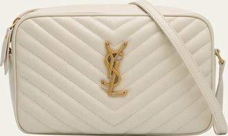 Saint Laurent Lou Medium YSL Camera Bag with Pocket in Quilted Leather