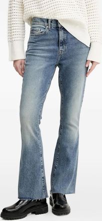 HUGO BOSS Jeans svasati con orlo sfrangiato - Blu