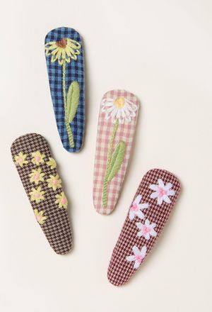 Fat Face FatFace Multi 4 Pack Embroidered Hair Slides
