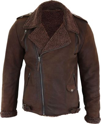 TruClothing Cross Zip Leather Biker Jacket