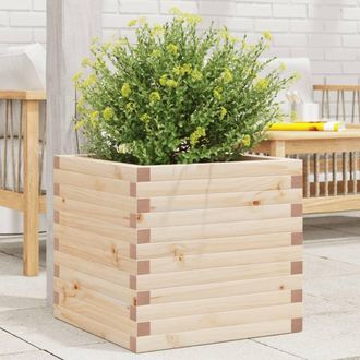 vidaXL Jardinera De Madera Maciza De Pino 50x50x46 Cm Vidaxl