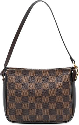 Louis Vuitton Borsa a mano Trousse Pochette in tela Damier Eb&egrave;ne 1998 - Marrone