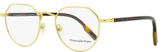 Ermenegildo Zegna Mens Geometric Vicuna Eyeglasses EZ5238 030 Yellow Gold/Havana 50mm