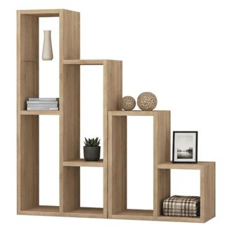 Dmora Estante Para Libros Hespera, Estante De Oficina, Porta Libros M&oacute;vil, Biblioteca, 84x20h89 Cm, Roble, Con Embalaje Reforzado - Dmora