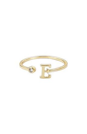 Adornia CZ & Initial Open Band Ring in Gold-E at Nordstrom Rack