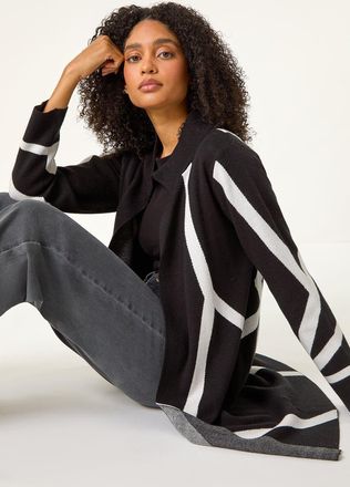 Roman Abstract Patterned Cardigan