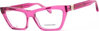 Ferragamo SF3021 665 Transparent Cyclamen 54mm