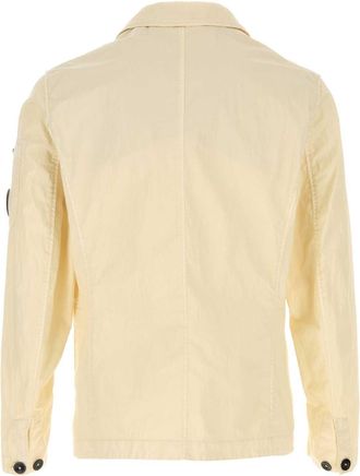 C.P. Company Mens 50 Fili Wax Lens Blazer Beige Cotton Nylon Blazers