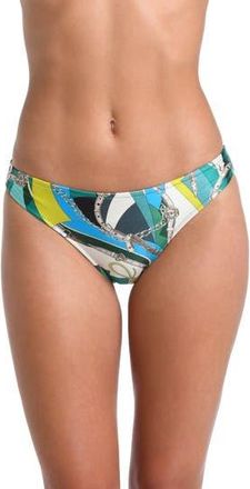 L'agence Nicole Belt Print Classic Bikini Bottoms in Green Multi at Nordstrom Rack, Size X-Large