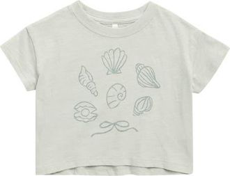 Rylee + Cru Seashells Cotton Graphic T-Shirt in Seafoam at Nordstrom, Size 12-18M