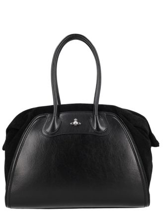 Vivienne Westwood Neutrals Shirley Holdall Structured Suede Handbag