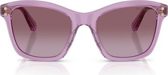 Swarovski 54mm Gradient Square Sunglasses in Transparent Amethyst /Violet at Nordstrom