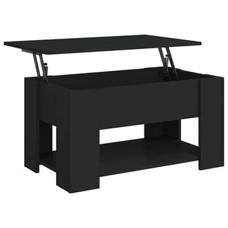 vidaXL Mesa De Centro Madera De Ingenier&iacute;a Negra 79x49x41 Cm Vidaxl