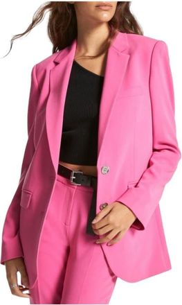 Michael Kors Crepe Boyfriend Blazer - Dames - Blazers - Roze - M - Leer - Jassen