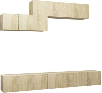 vidaXL 6 Piece TV Cabinet Set Sonoma Oak Engineered Wood vidaXL