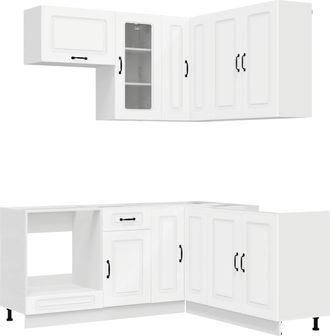 vidaXL Unidad De Cocina Kalmar 8 Uds. Blanco Madera De Ingenier&iacute;a Vidaxl