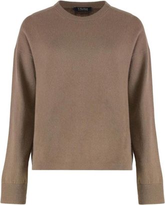 Max Mara Nebbie Sweater - Dames - Ronde hals truien - Bruin - L - Wol - Truien & Vesten