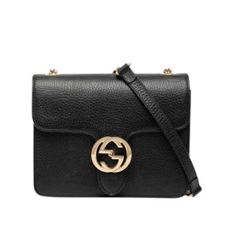 Gucci Pre-owned Cross Body Bags, female, Black, Size: ONE SIZE Pre-owned Leather Crossbody Bag