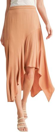 Wishlist Asymmetric Midi Skirt in Camel at Nordstrom Rack, Size Medium