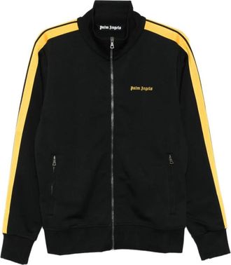 Palm Angels Black Color Block Mock Collar Jacket