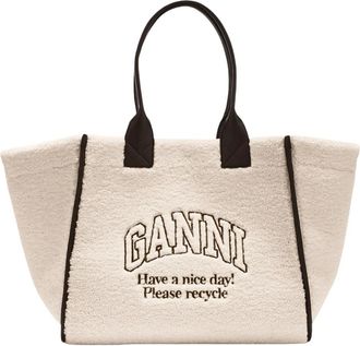 Ganni Tote Bags, female, White, Size: ONE SIZE Shearling XXL Tote