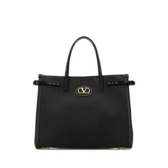 Valentino Garavani Black Leather Antibes Shopping Bag