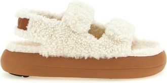 Moon Boot Shearling Sandalen - Dames - Sandalen - Wit - 38 EU - Leer - Schoenen