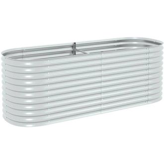 vidaXL Arriate De Acero Galvanizado Plateado 240x80x81 Cm Vidaxl