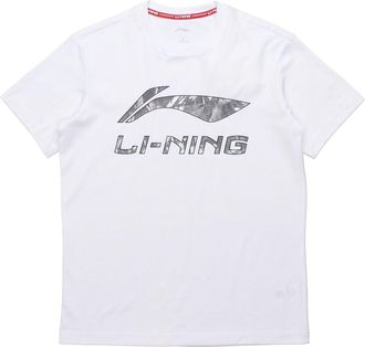 Li-Ning Printed Logo Casual Short Sleeve Tee White Silver AHSP495-7