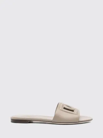 Dolce & Gabbana Sandali mules in pelle con monogram DG e tacco basso