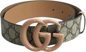 Gucci Pre-owned Belts, female, Beige, Size: ONE SIZE Pre-owned Canvas belts