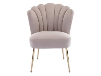 VENTE-UNIQUE.COM Set de 2 sillas terciopelo beige