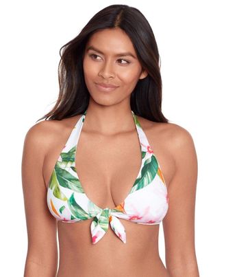 Lauren Ralph Lauren Womens Lauren Ralph Lauren Bikini Top Watercolor Tropical Swimwear RED1126