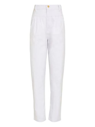 Amapô pleated pocketed straight-leg trousers - White