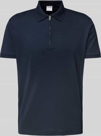 Selected Poloshirt mit kurzem Reißverschluss in Marine, Größe XXL