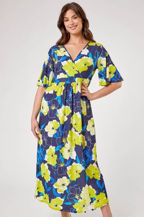 Roman Floral Print Wrap Dress