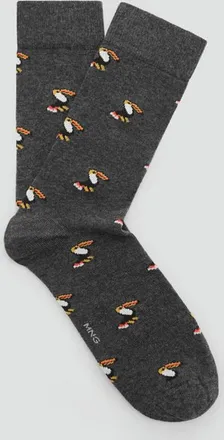 Mango Calzini stampa tucani grigio scuro vigor&eacute; - Uomo - 40-42 - MANGO MAN