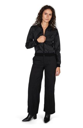 Lords of Harlech Susan Merino Wool Zip-up Jacquard Cardigan Sweater in Badalona Charcoal at Nordstrom, Size Xx-Large