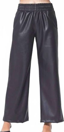 La Made Winsome Wide Leg Vegan Leather Pants In Black