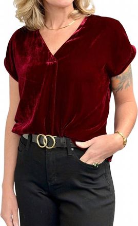 Dear John Denim Kristen Short Sleeve Blouse Top In Beaujolais