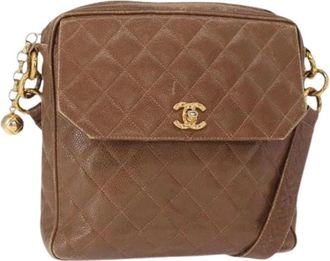 Chanel Pre-owned Cross Body Bags, female, Brown, Size: ONE SIZE Pre-owned Leather Cross Body Bag