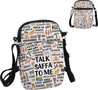 Generic PYOUL South African Gift Talk Saffa To Me Crossbody Bag South Africa Vacation Trip Travel Bag South African Roots Gift (Talk Saffa CB)