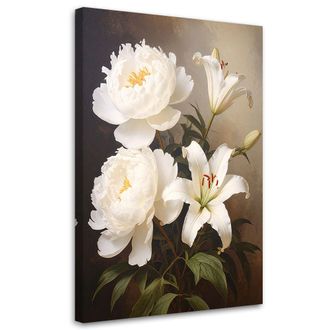 Feeby Impresi&oacute;n De Imagen, Lirios Y Peon&iacute;as, Flores Blancas, 80x120