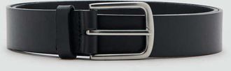 Mango Cintura pelle fibbia nero - Uomo - 80 - MANGO MAN