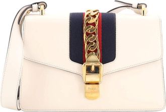 Gucci Beige Leather Sylvie Shoulder Bag Small (Authentic Pre-Loved)